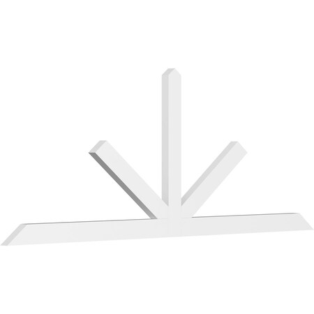 Ekena Millwork Saratoga Architectural Grade PVC Gable Bracket, 96"W x 36"H x 2"D x 4"F, 9/12 Pitch GBP096X36X0204SAR00